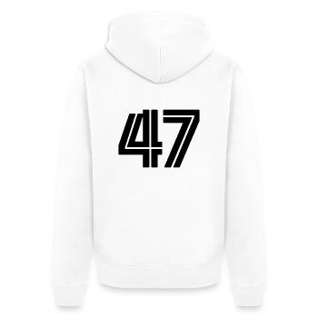 47 - Unisex Premium Bio Zip Hoodie - Weiß - Hinten - Thijin (182cm)