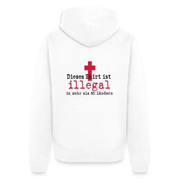 illegal - Unisex Premium Bio Zip Hoodie - Weiß - Hinten - Thijin (182cm)