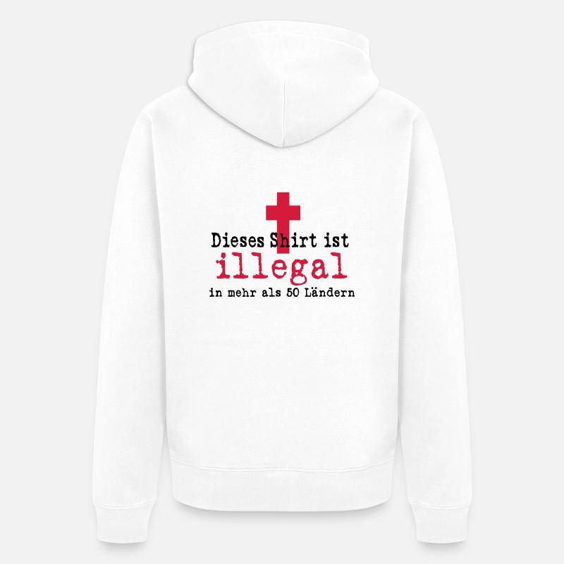 illegal - Unisex Premium Bio Zip Hoodie - Weiß