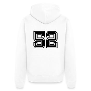 52 - Unisex Premium Bio Zip Hoodie - Weiß - Hinten - Thijin (182cm)