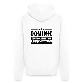 Man Myth Legend Dominik - Veste à capuche bio Premium Unisexe - blanc - Dos - Thijin (182cm)