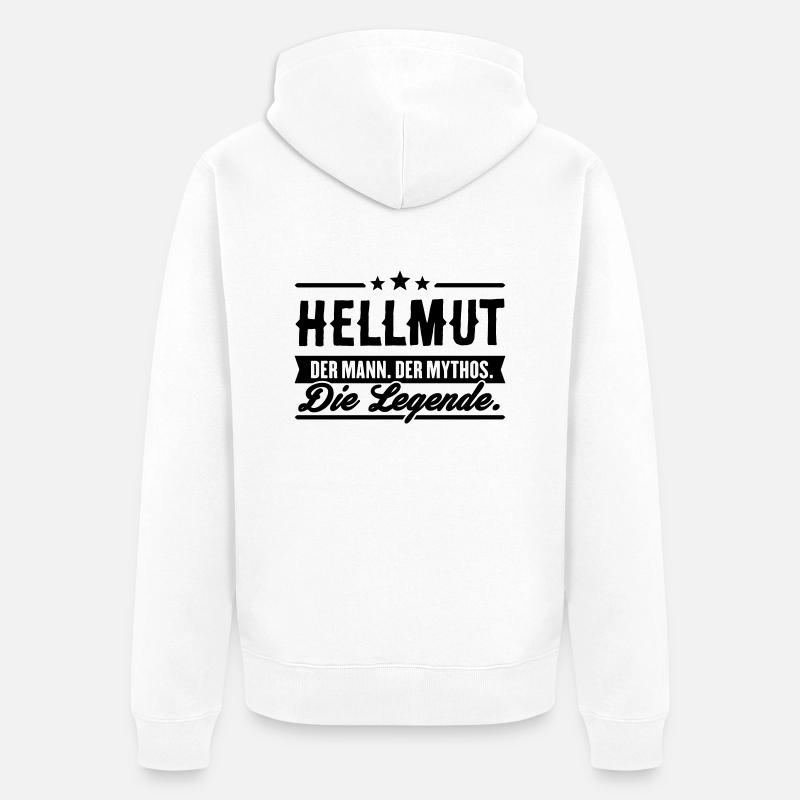 Mann Mythos Legende Hellmut - Unisex Premium Bio Zip Hoodie - Weiß