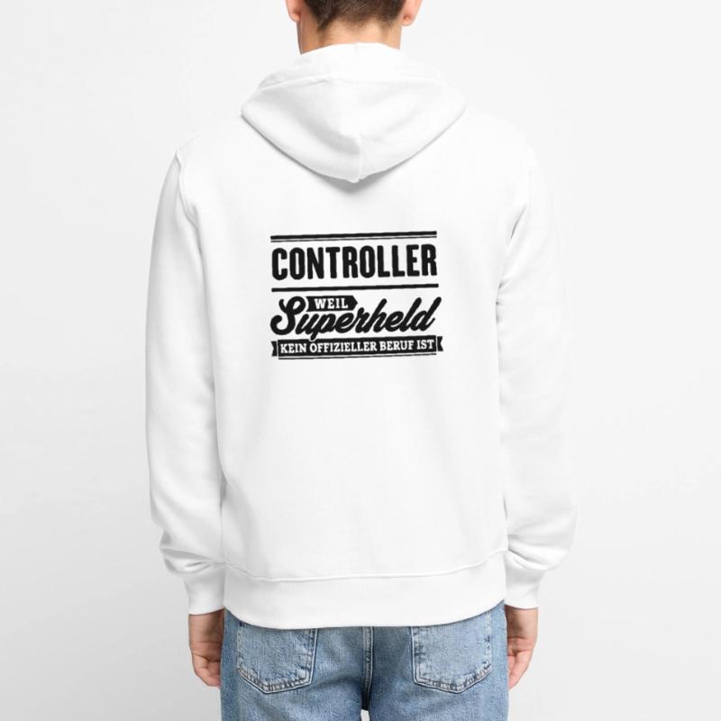 Superheld Controller Unisex Premium Bio Zip Hoodie