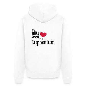 This Girl Loves Her Euphonium - Unisex Premium Bio Zip Hoodie - Weiß - Hinten - Thijin (182cm)