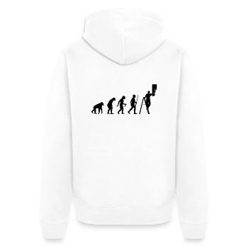 L'évolution des peintres - Veste à capuche bio Premium Unisexe - blanc - Dos - Thijin (182cm)
