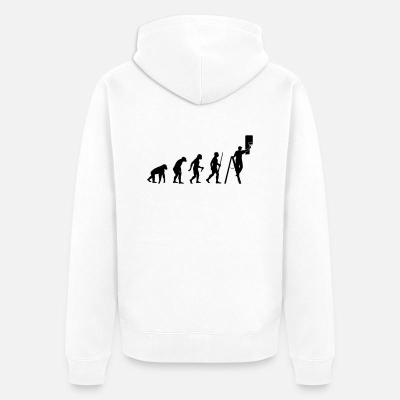 L'évolution des peintres - Veste à capuche bio Premium Unisexe - blanc