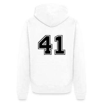 41 - Unisex Premium Bio Zip Hoodie - Weiß - Hinten - Thijin (182cm)