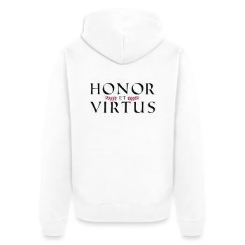 Honor Virtus 1 - Unisex Premium Bio Zip Hoodie - Weiß - Hinten - Thijin (182cm)