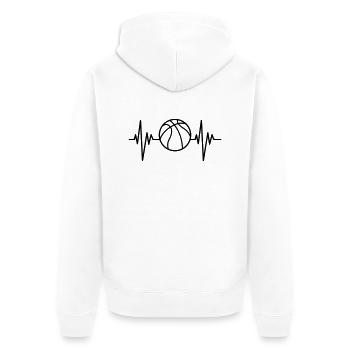 Basketball Pulse - Unisex Premium Bio Zip Hoodie - Weiß - Hinten - Thijin (182cm)