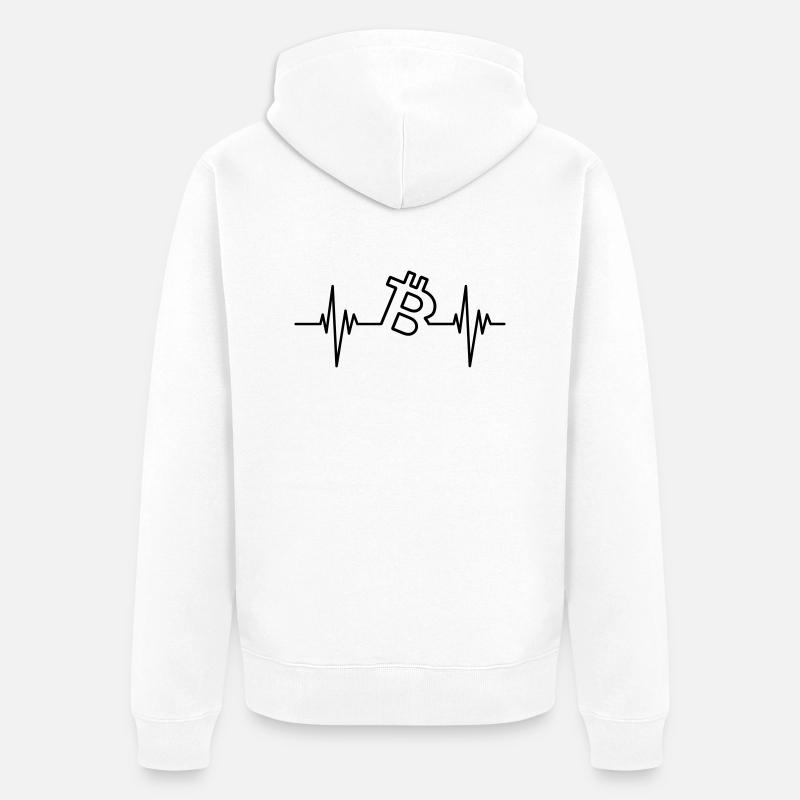 B Pulse Bitcoin - Unisex Premium Bio Zip Hoodie - Weiß