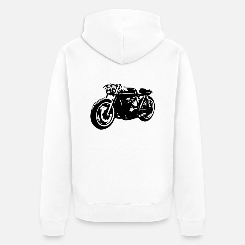cafe racer - Veste à capuche bio Premium Unisexe - blanc