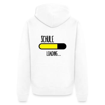 Schule Loading... - Unisex Premium Bio Zip Hoodie - Weiß - Hinten - Thijin (182cm)