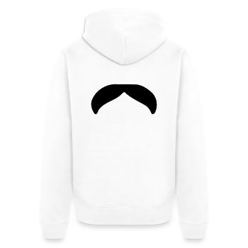 Beard moustache moustache mustache 1c. - Unisex Premium Organic Zip Hoodie - white - Back - Thijin (182cm)