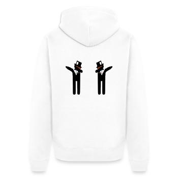dab équipe marié avec lunettes,motifs mariage - Veste à capuche bio Premium Unisexe - blanc - Dos - Thijin (182cm)