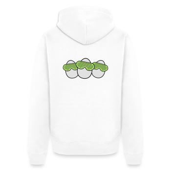 Funky Egg Crew - Unisex Premium Organic Zip Hoodie - white - Back - Thijin (182cm)