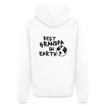 Best grandpa on earth - Unisex Premium Bio Zip Hoodie - Weiß - Hinten - Thijin (182cm)
