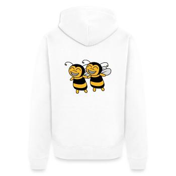 2 Kleine Bienen Freunde - Unisex Premium Bio Zip Hoodie - Weiß - Hinten - Thijin (182cm)
