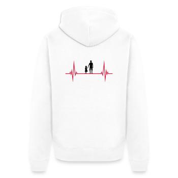 pouls cardiaque papa père et fille va - Veste à capuche bio Premium Unisexe - blanc - Dos - Thijin (182cm)