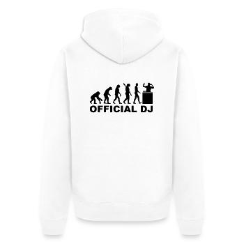 Official DJ - Unisex Premium Organic Zip Hoodie - white - Back - Thijin (182cm)