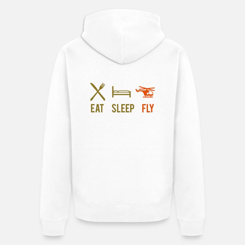 Manger dormir manger de mouche mouche de sommeil - Veste à capuche bio Premium Unisexe - blanc