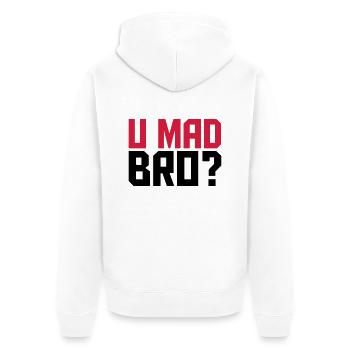 Cool U fou Bro texte Design - Veste à capuche bio Premium Unisexe - blanc - Dos - Thijin (182cm)