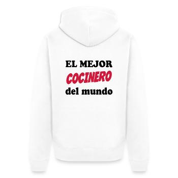 El mejor cocinero del mundo 111 - Unisex Premium Bio Zip Hoodie - Weiß - Hinten - Thijin (182cm)