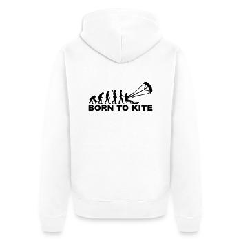 Kitesurfen - Unisex Premium Bio Zip Hoodie - Weiß - Hinten - Thijin (182cm)
