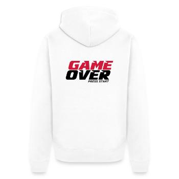 Spiel - Unisex Premium Bio Zip Hoodie - Weiß - Hinten - Thijin (182cm)