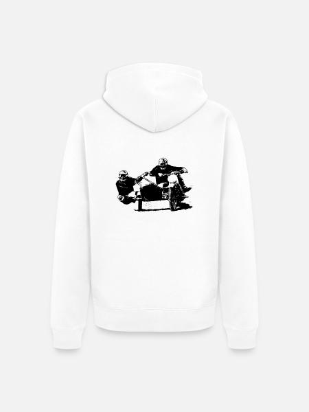 Sidecar Moto Cross - Unisex Premium Bio Zip Hoodie - Weiß