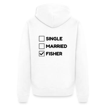 Fischerei Fischer Sport Sportler Spieler - Unisex Premium Bio Zip Hoodie - Weiß - Hinten - Thijin (182cm)