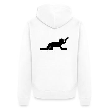 saeufer - Unisex Premium Bio Zip Hoodie - Weiß - Hinten - Thijin (182cm)