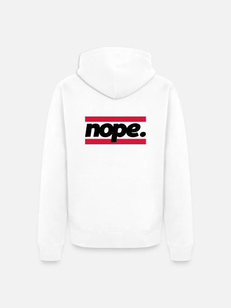 nope graphic - Unisex Premium Bio Zip Hoodie - Weiß