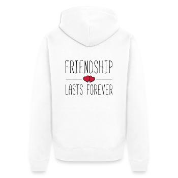 friendship lasts forever hearts - Unisex Premium Bio Zip Hoodie - Weiß - Hinten - Thijin (182cm)