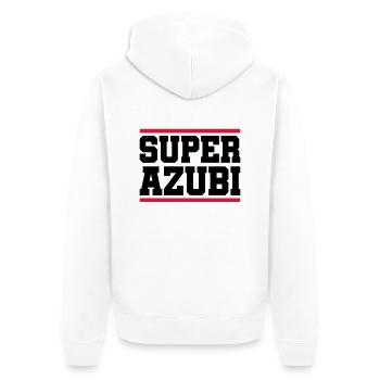 super azubi - Unisex Premium Bio Zip Hoodie - Weiß - Hinten - Thijin (182cm)
