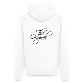 The Original Logo - Unisex Premium Organic Zip Hoodie - white - Back - Thijin (182cm)