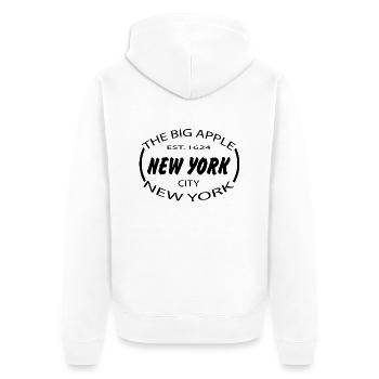 New York - Unisex Premium Bio Zip Hoodie - Weiß - Hinten - Thijin (182cm)