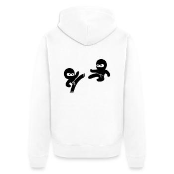 Ninjas - Unisex Premium Organic Zip Hoodie - white - Back - Thijin (182cm)