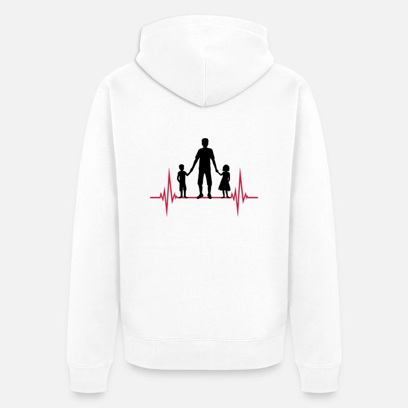Fréquence 2 Enfants Papa - Veste à capuche bio Premium Unisexe - blanc