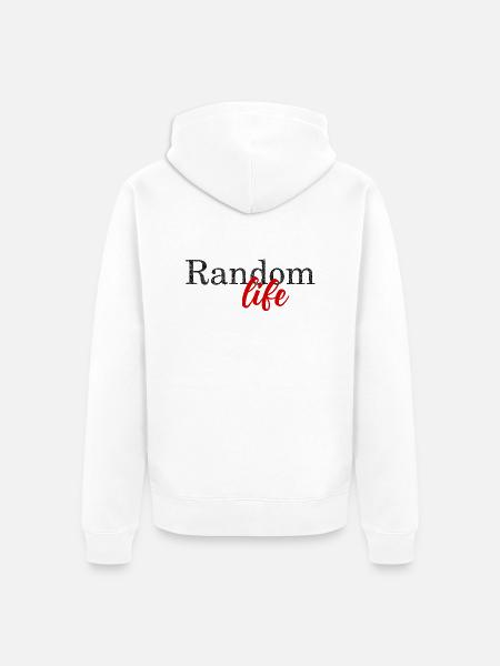 Zufälliges Leben - Unisex Premium Bio Zip Hoodie - Weiß