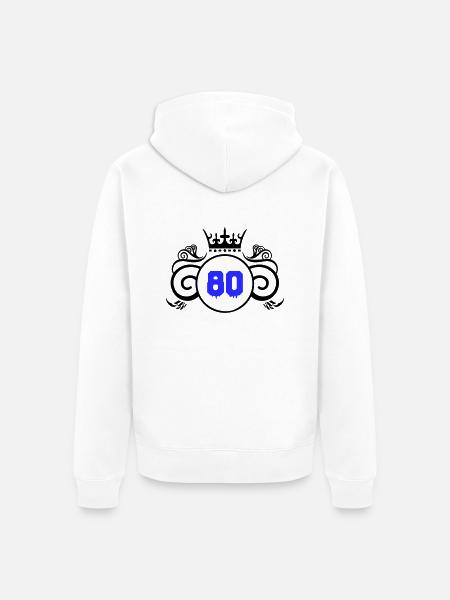 wappen 80 - Unisex Premium Bio Zip Hoodie - Weiß