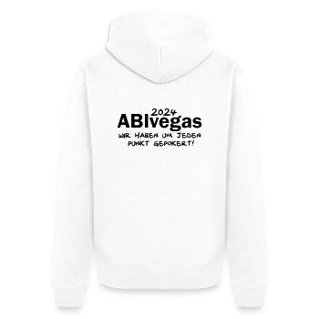 abivegas Abimotto 2024 abitur abi 24 - Unisex Premium Bio Zip Hoodie - Weiß - Hinten - Thijin (182cm)