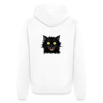 A Nervous Black Cat - Unisex Premium Organic Zip Hoodie - white - Back - Thijin (182cm)