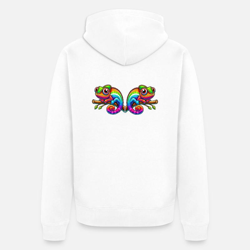 Bande dessinée Caméléon 2 - Veste à capuche bio Premium Unisexe - blanc