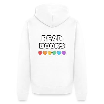 Lire des livres Rainbow Hearts - Veste à capuche bio Premium Unisexe - blanc - Dos - Thijin (182cm)
