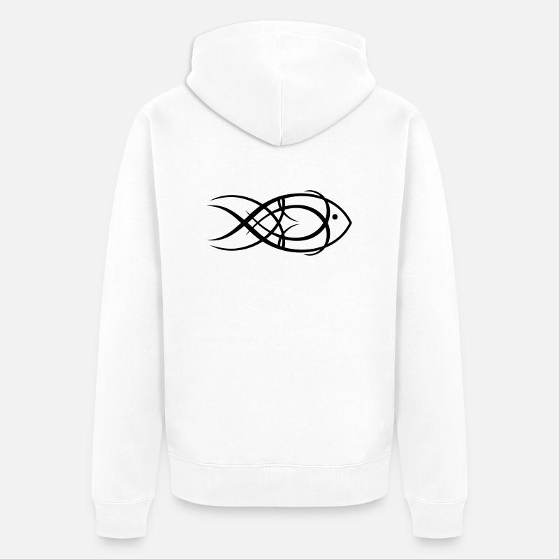 Tribal Fish - Unisex Premium Bio Zip Hoodie - Weiß
