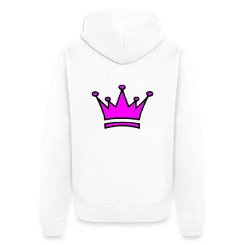 krone - Unisex Premium Bio Zip Hoodie - Weiß - Hinten - Thijin (182cm)