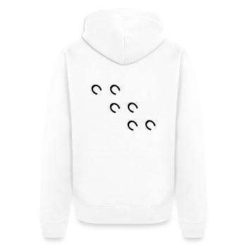 pferd - Unisex Premium Bio Zip Hoodie - Weiß - Hinten - Thijin (182cm)