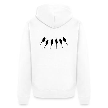 6 Ratten / 6 rats (1c) - Unisex Premium Bio Zip Hoodie - Weiß - Hinten - Thijin (182cm)