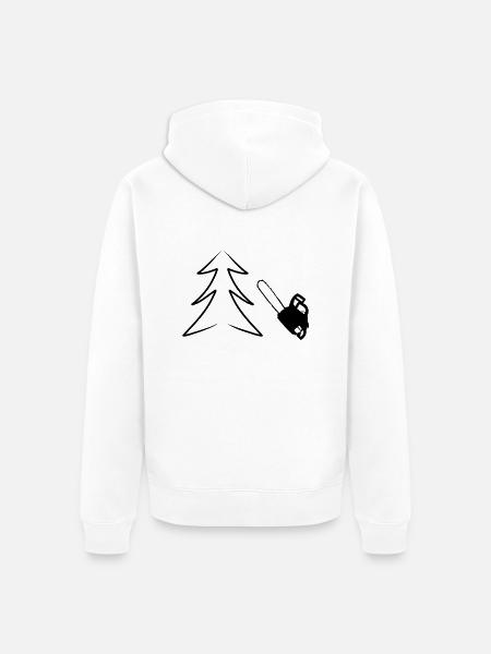 Motorsäge - Unisex Premium Bio Zip Hoodie - Weiß