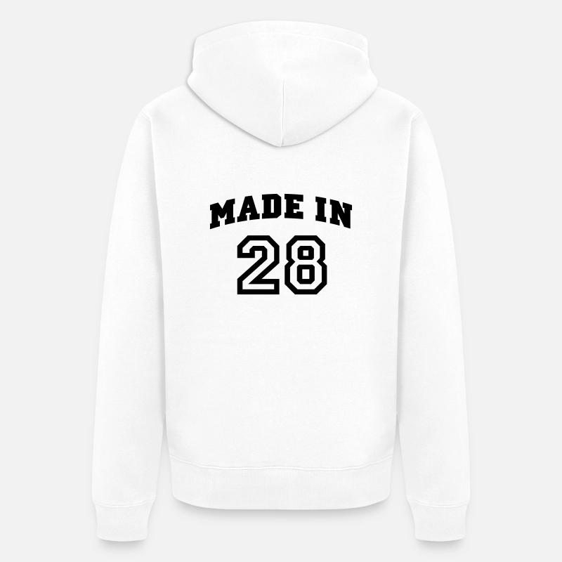 mp_madein28a - Veste à capuche bio Premium Unisexe - blanc